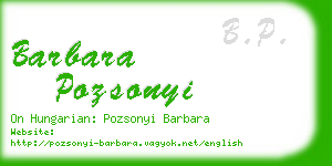 barbara pozsonyi business card